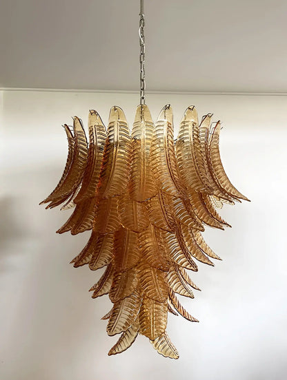 Amber Leaf Cascade Chandelier