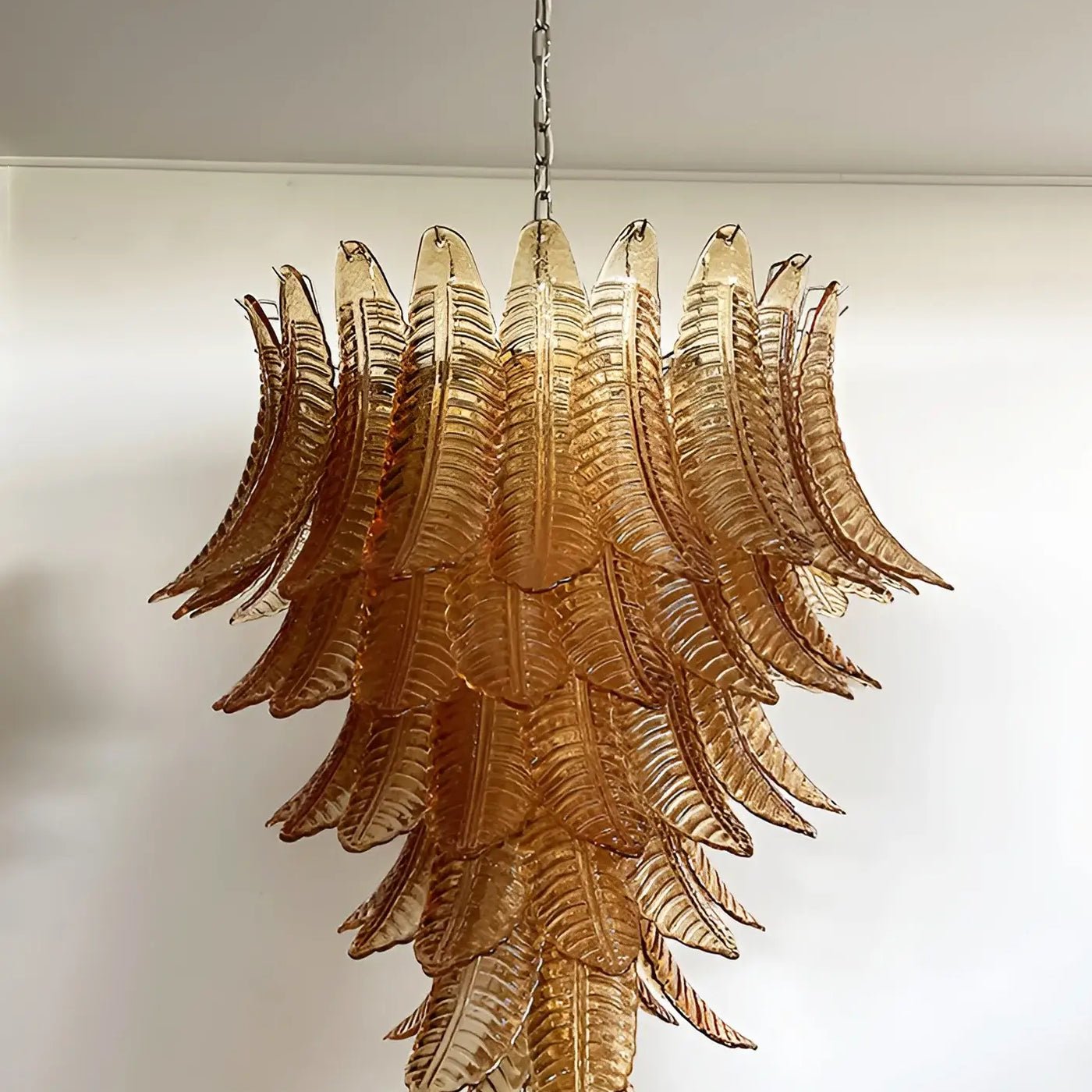 Amber Leaf Cascade Chandelier