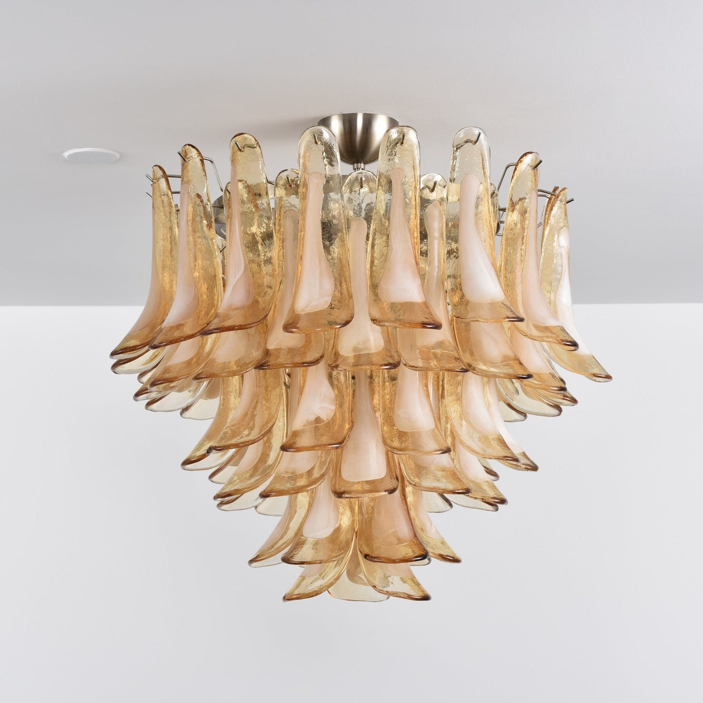 Amber Petal Glass Ceiling Lamp