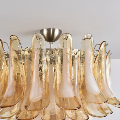 Amber Petal Glass Ceiling Lamp