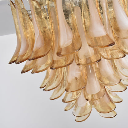 Amber Petal Glass Ceiling Lamp