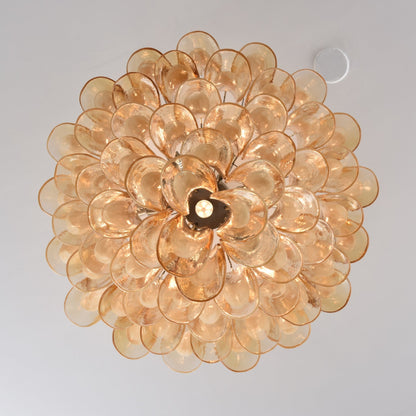 Amber Petal Glass Ceiling Lamp
