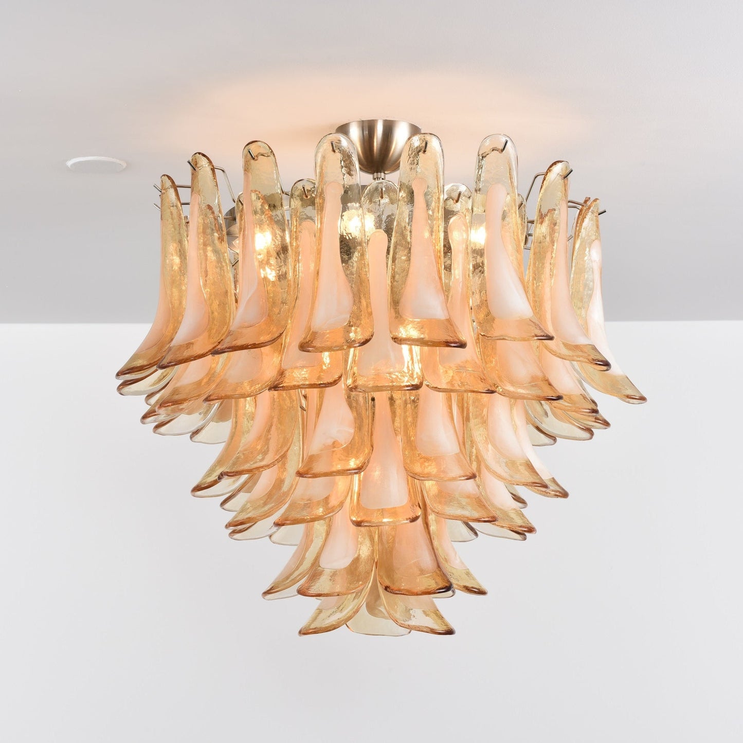 Amber Petal Glass Ceiling Lamp