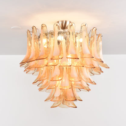 Amber Petal Glass Ceiling Lamp