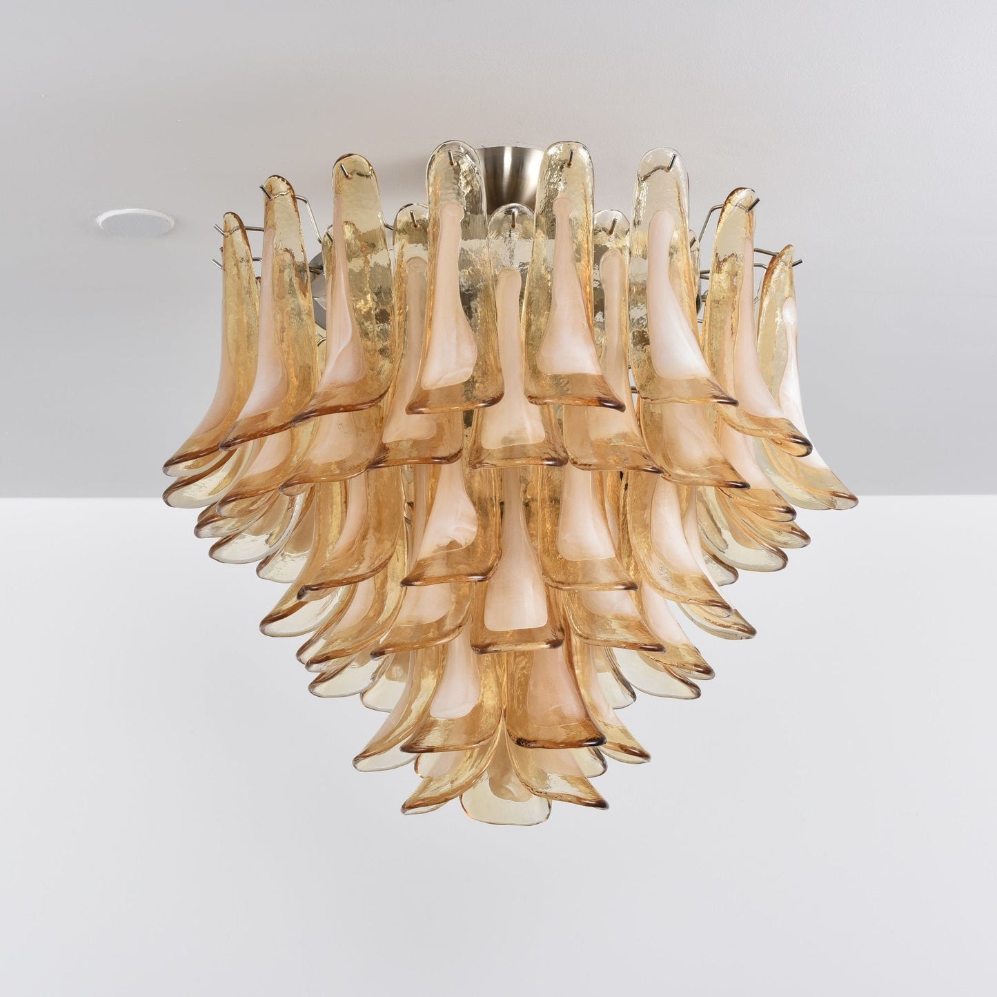 Amber Petal Glass Ceiling Lamp