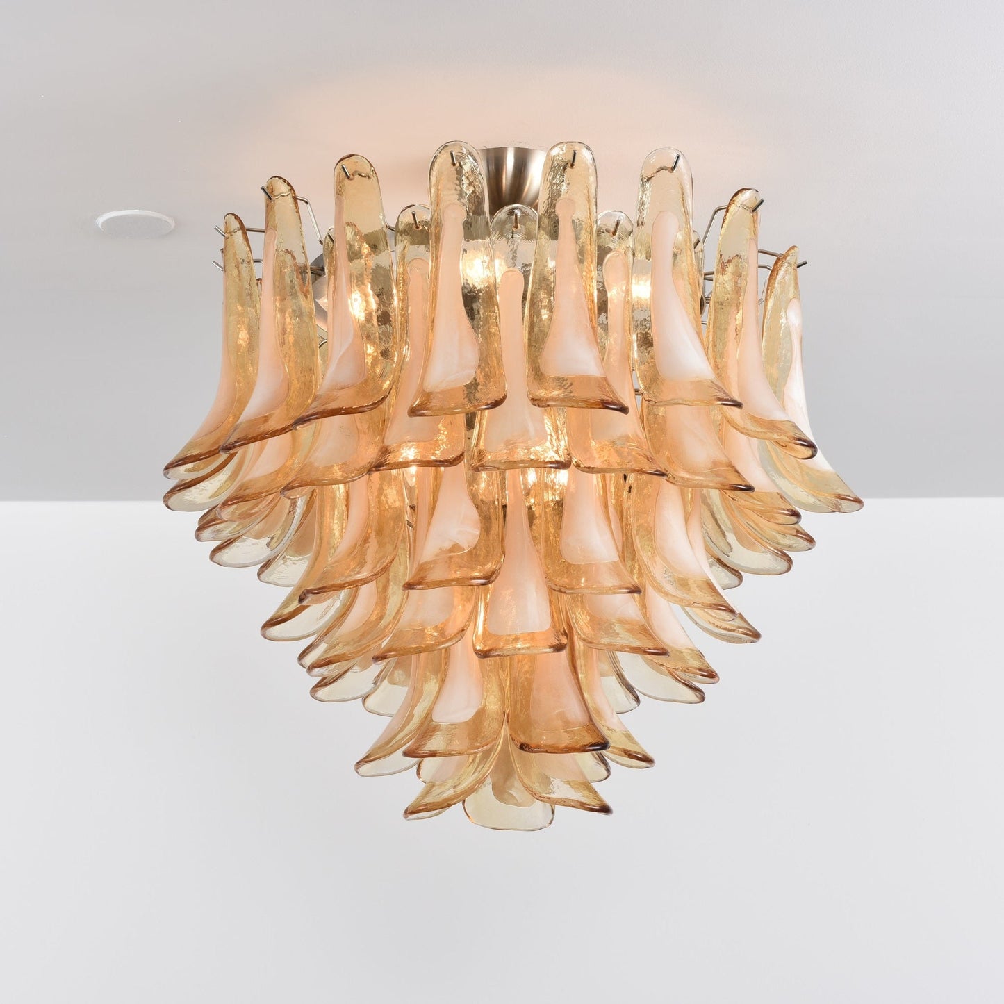 Amber Petal Glass Ceiling Lamp