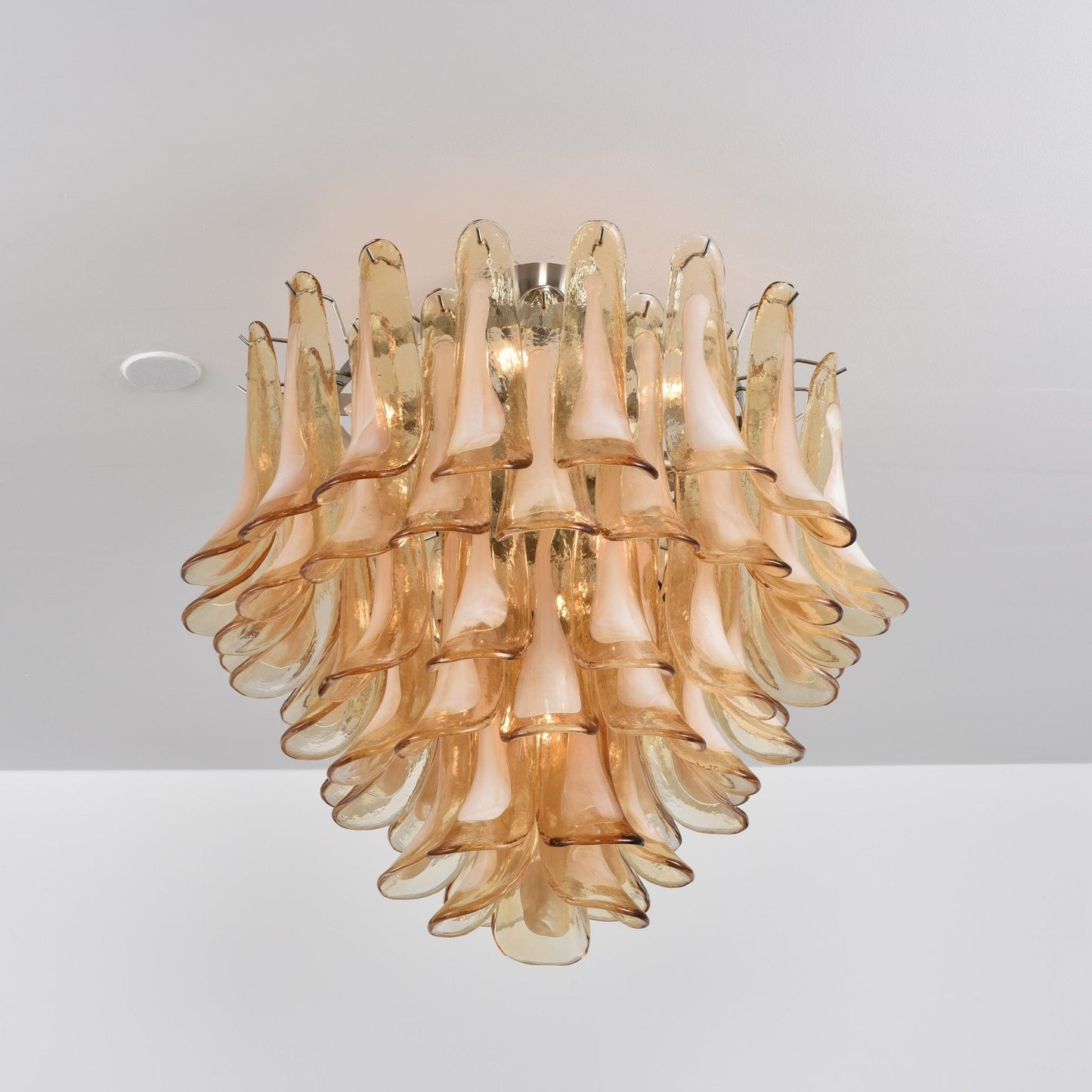 Amber Petal Glass Ceiling Lamp