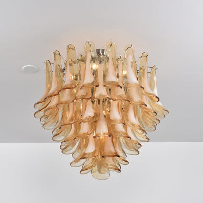 Amber Petal Glass Ceiling Lamp