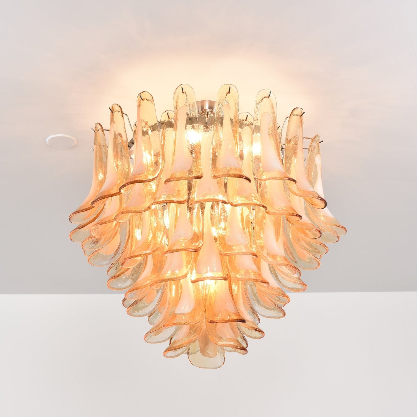 Amber Petal Glass Ceiling Lamp
