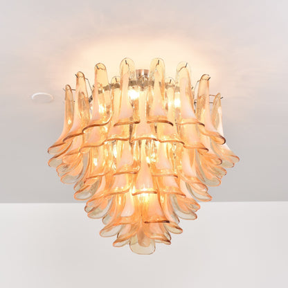 Amber Petal Glass Ceiling Lamp