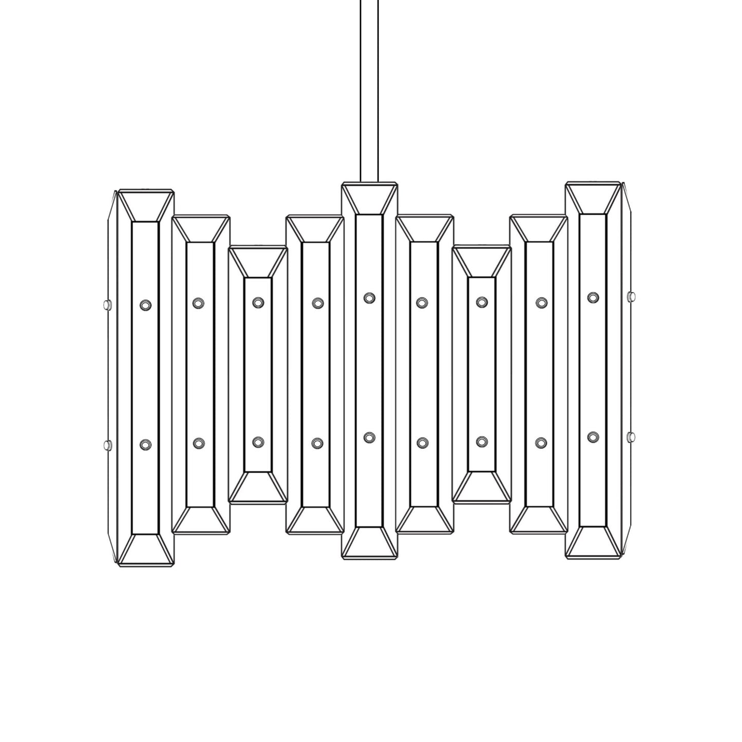 American Brass And Crystal Alabaster Prism Linear 17 Inch 4 Light Linear Suspension Light Cp474047