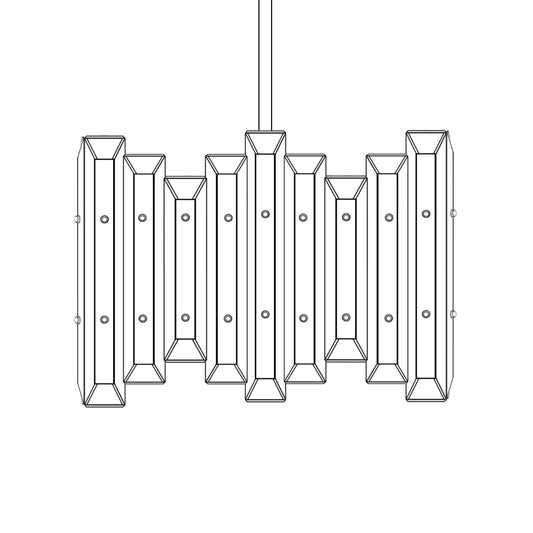 American Brass And Crystal Alabaster Prism Linear 17 Inch 4 Light Linear Suspension Light Cp474047