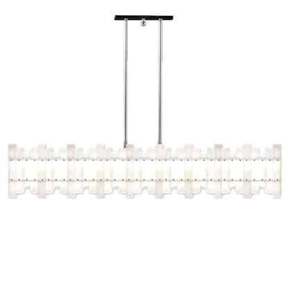 American Brass And Crystal Alabaster Prism Linear 56 Inch 12 Light Linear Suspension Light Cp474050