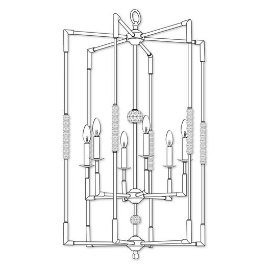 American Brass And Crystal Magro 6 Light Chandelier Cp232342