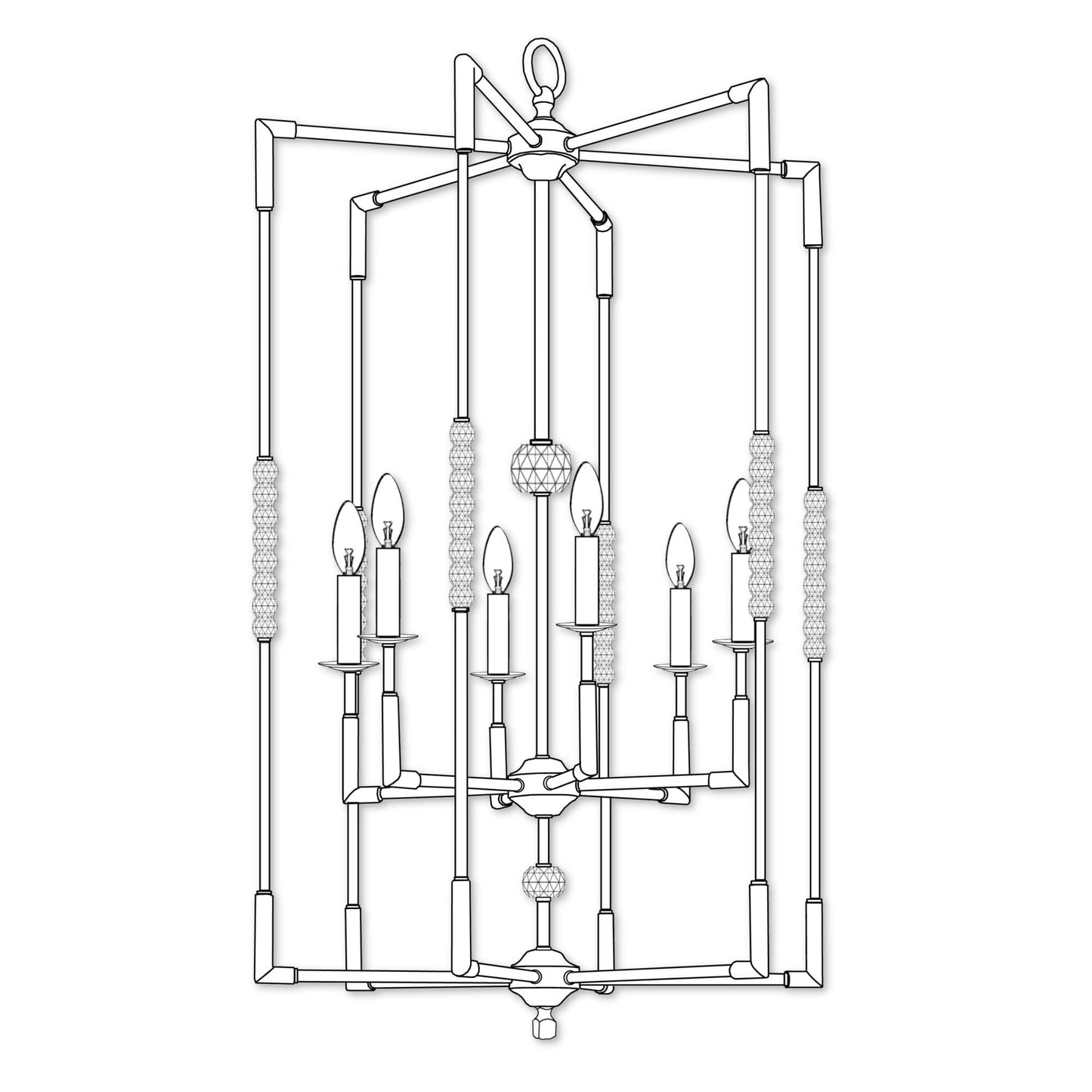 American Brass And Crystal Magro 6 Light Chandelier Cp232342