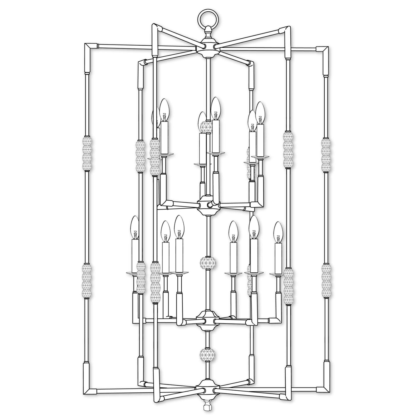 American Brass And Crystal Magro 12 Light Chandelier Cp280007