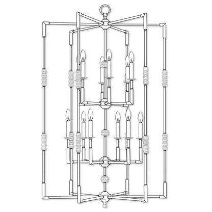 American Brass And Crystal Magro 12 Light Chandelier Cp280007