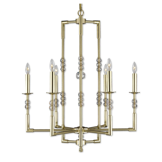 American Brass And Crystal Magro 6 Light Chandelier Cp382917