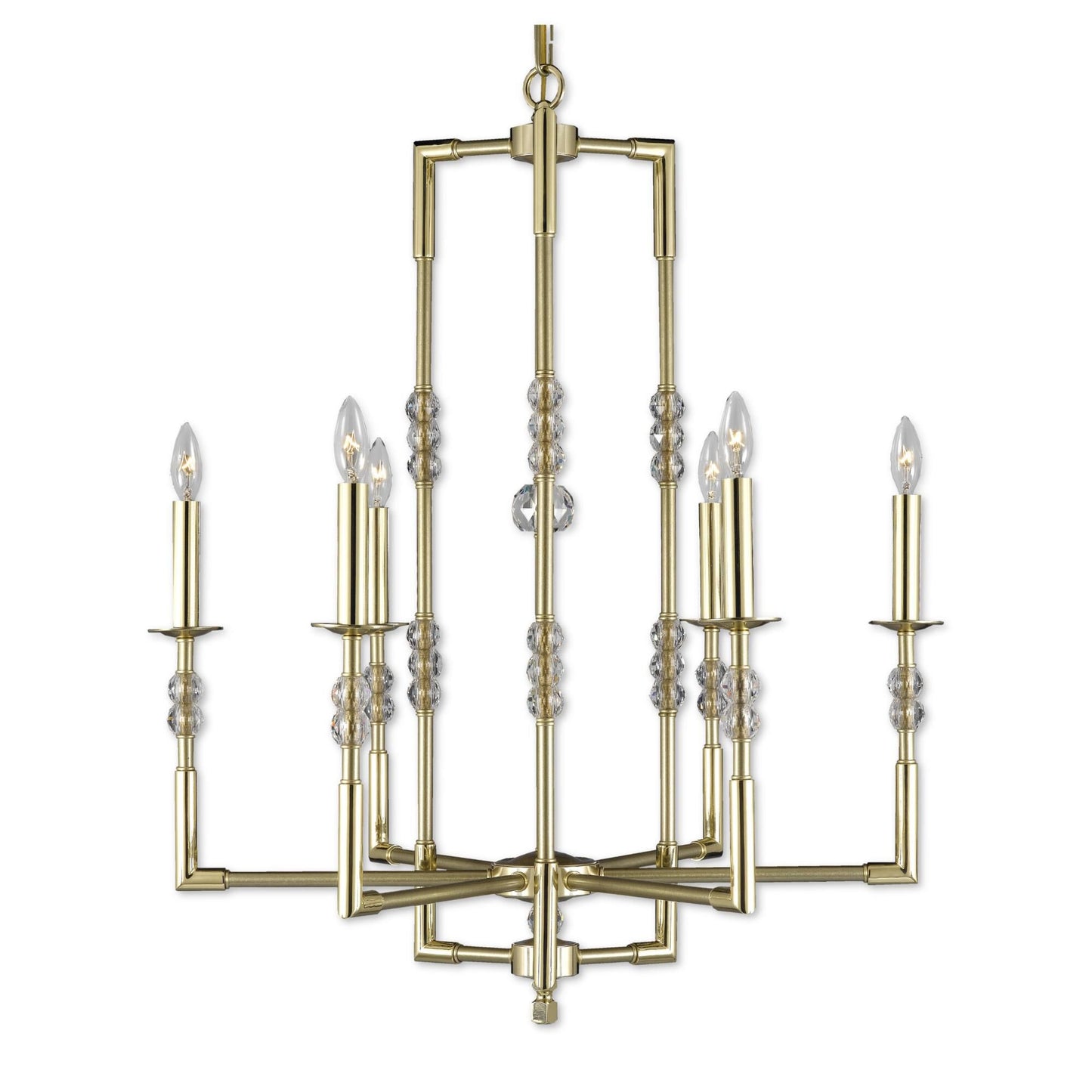 American Brass And Crystal Magro 6 Light Chandelier Cp382917