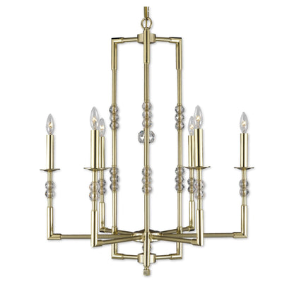 American Brass And Crystal Magro 6 Light Chandelier Cp382917