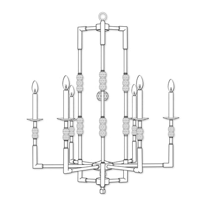 American Brass And Crystal Magro 6 Light Chandelier Cp382917