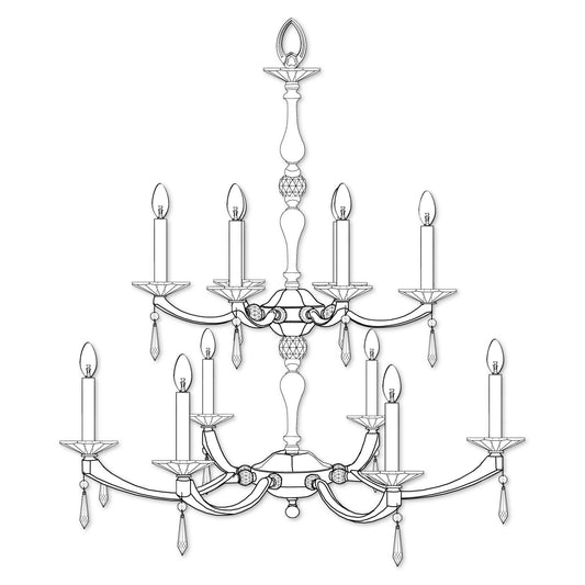 American Brass And Crystal American Brass And Crystal Kensington 12 Light Chandelier Cp477417