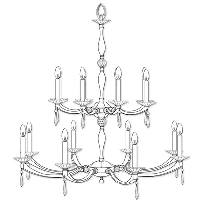 American Brass And Crystal American Brass And Crystal Kensington 16 Light Chandelier Cp477418