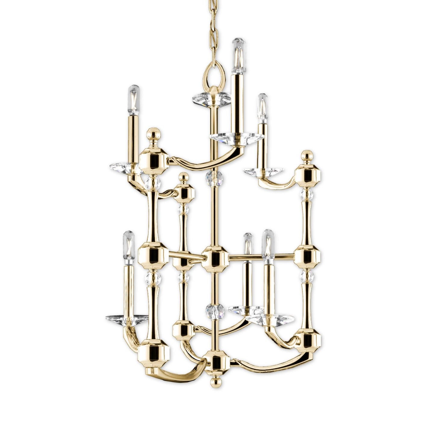 American Brass And Crystal American Brass And Crystal Kensington Helix 6 Light Mini Chandelier Cp477419