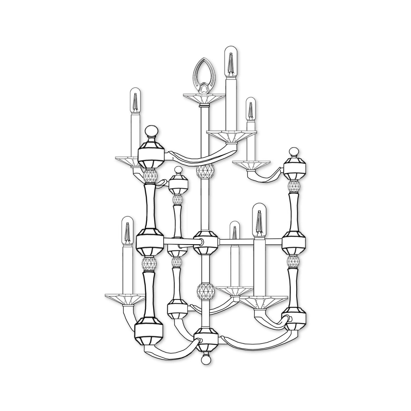 American Brass And Crystal American Brass And Crystal Kensington Helix 6 Light Mini Chandelier Cp477419