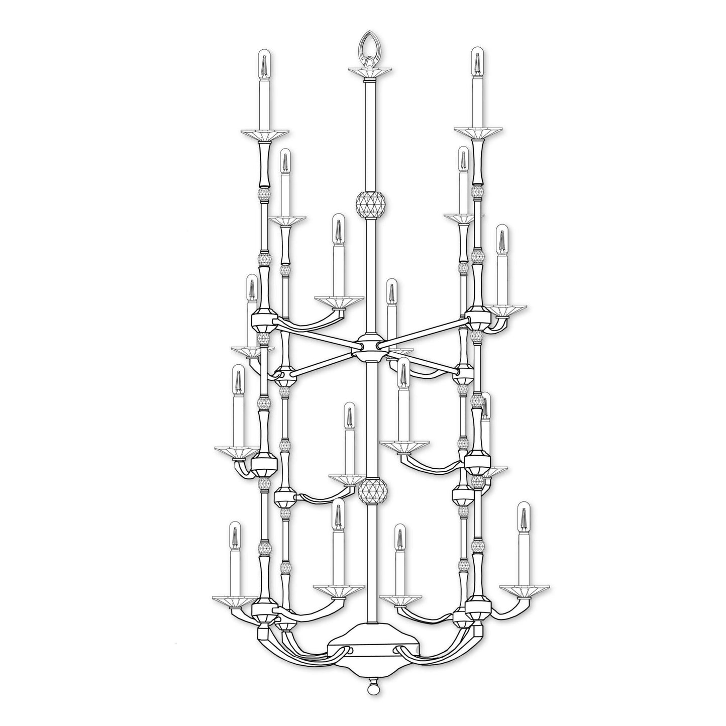 American Brass And Crystal American Brass And Crystal Kensington Helix 16 Light Chandelier Cp477420