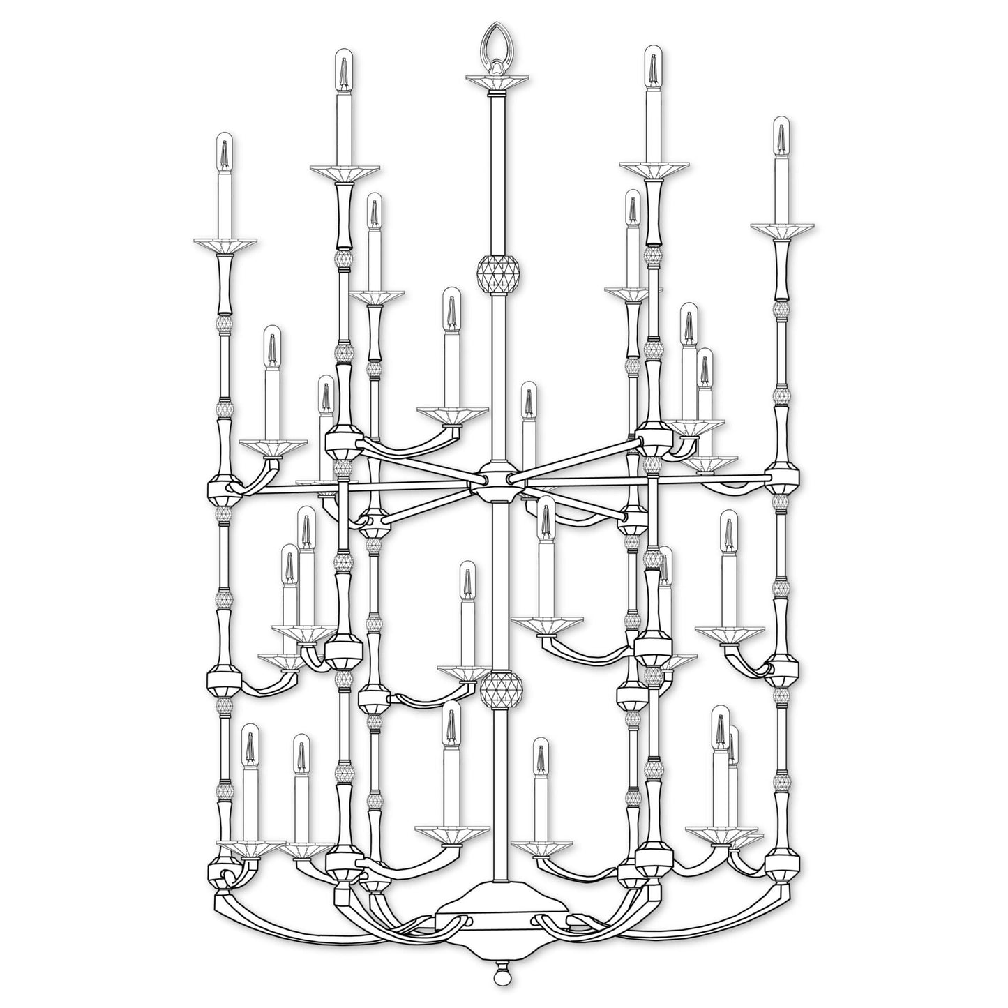 American Brass And Crystal American Brass And Crystal Kensington Helix 24 Light Chandelier Cp477421