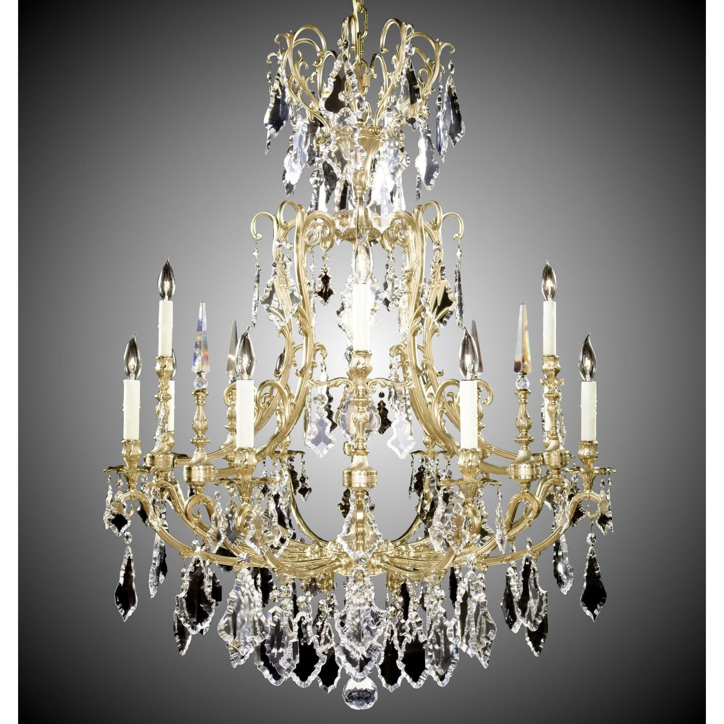 American Brass And Crystal Parisian 12 Light Chandelier Cp308156