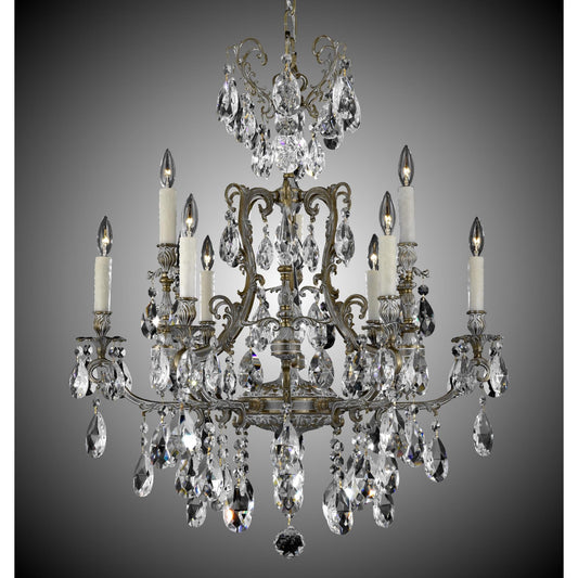 American Brass And Crystal Parisian 9 Light Chandelier Cp382922