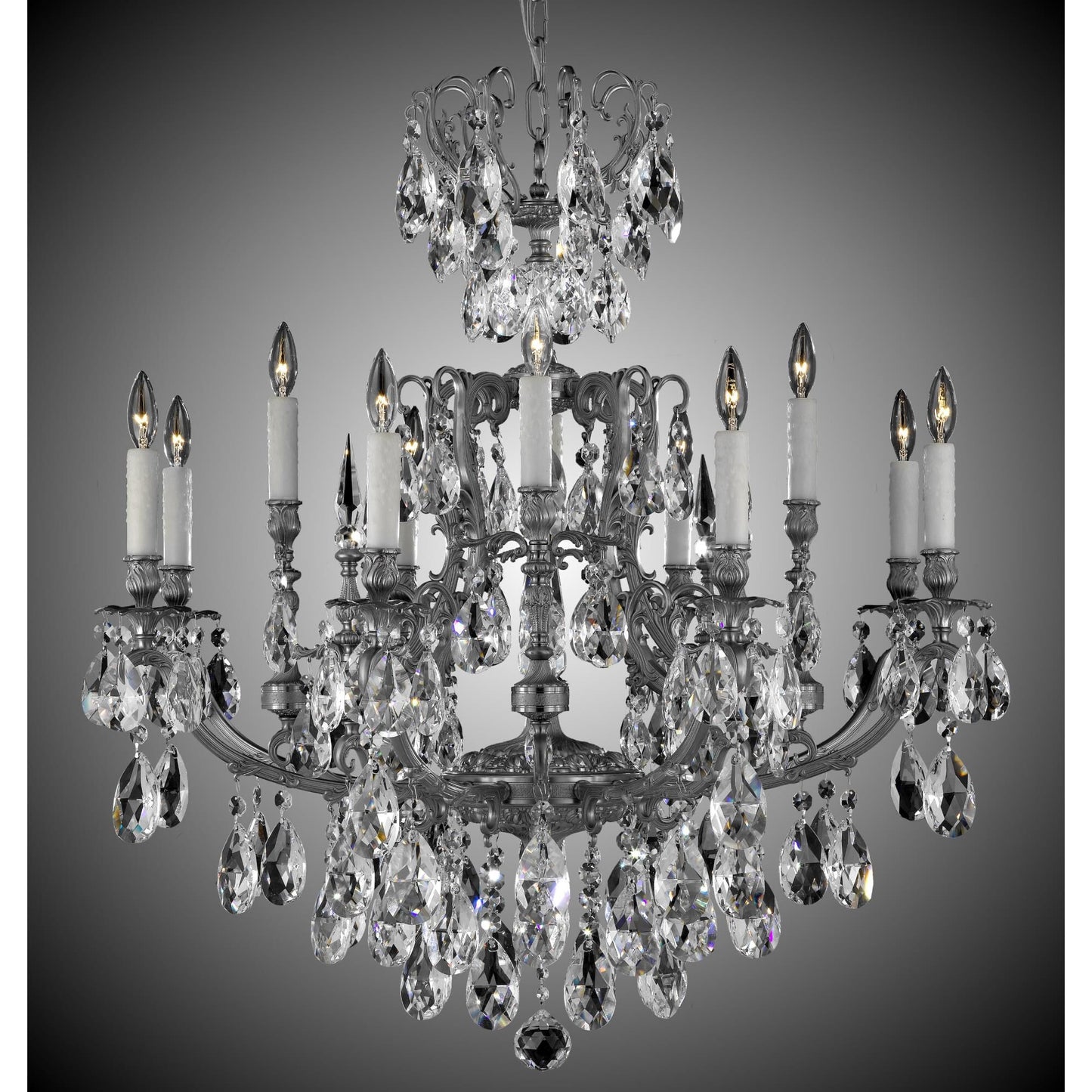 American Brass And Crystal Parisian 12 Light Chandelier Cp382923