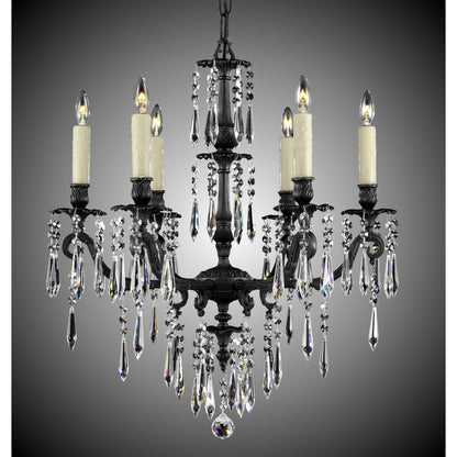 American Brass And Crystal Parisian 6 Light Chandelier Cp312384