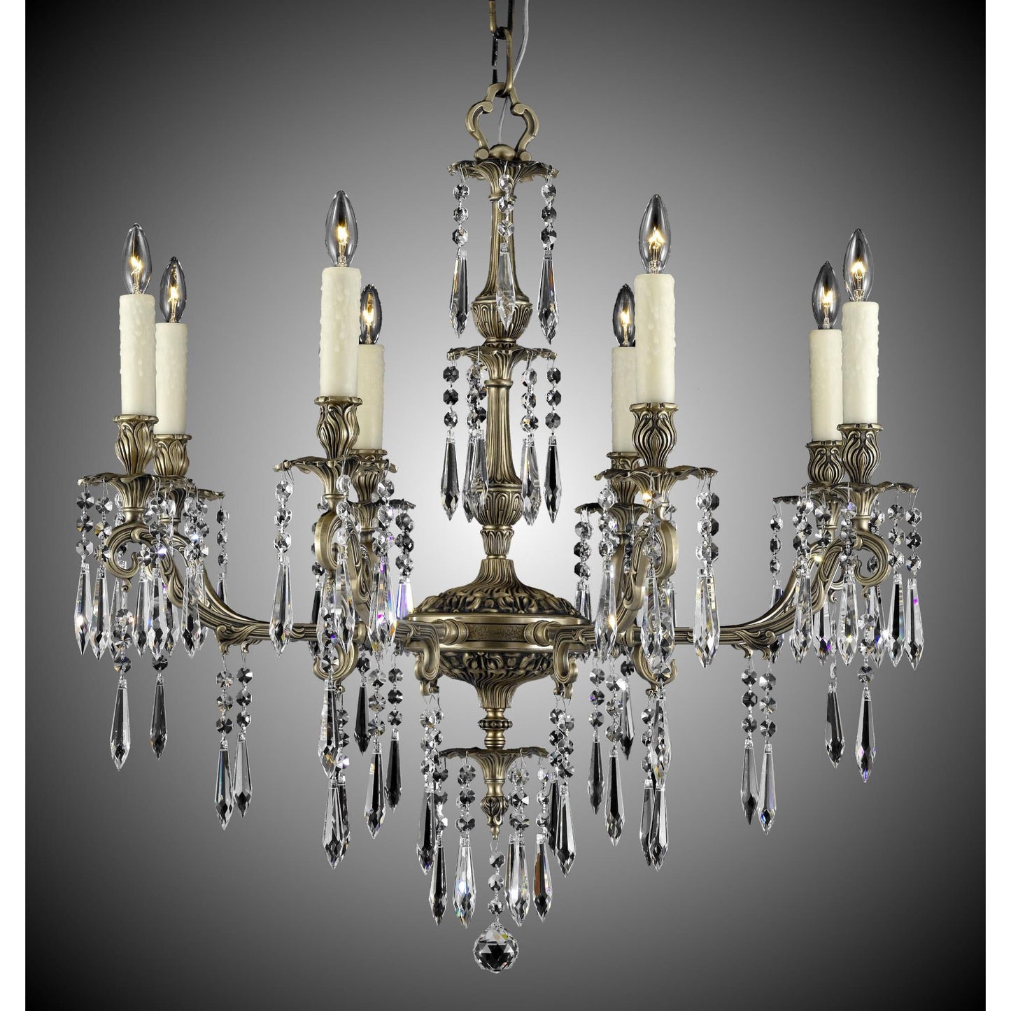 American Brass And Crystal Parisian 8 Light Chandelier Cp312542