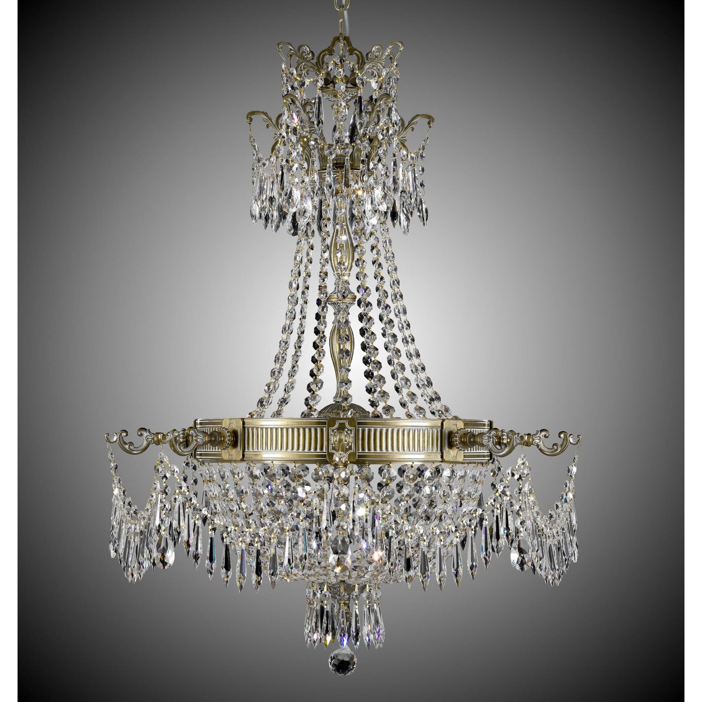 American Brass And Crystal Valencia 27 Inch 8 Light Chandelier Cp312935