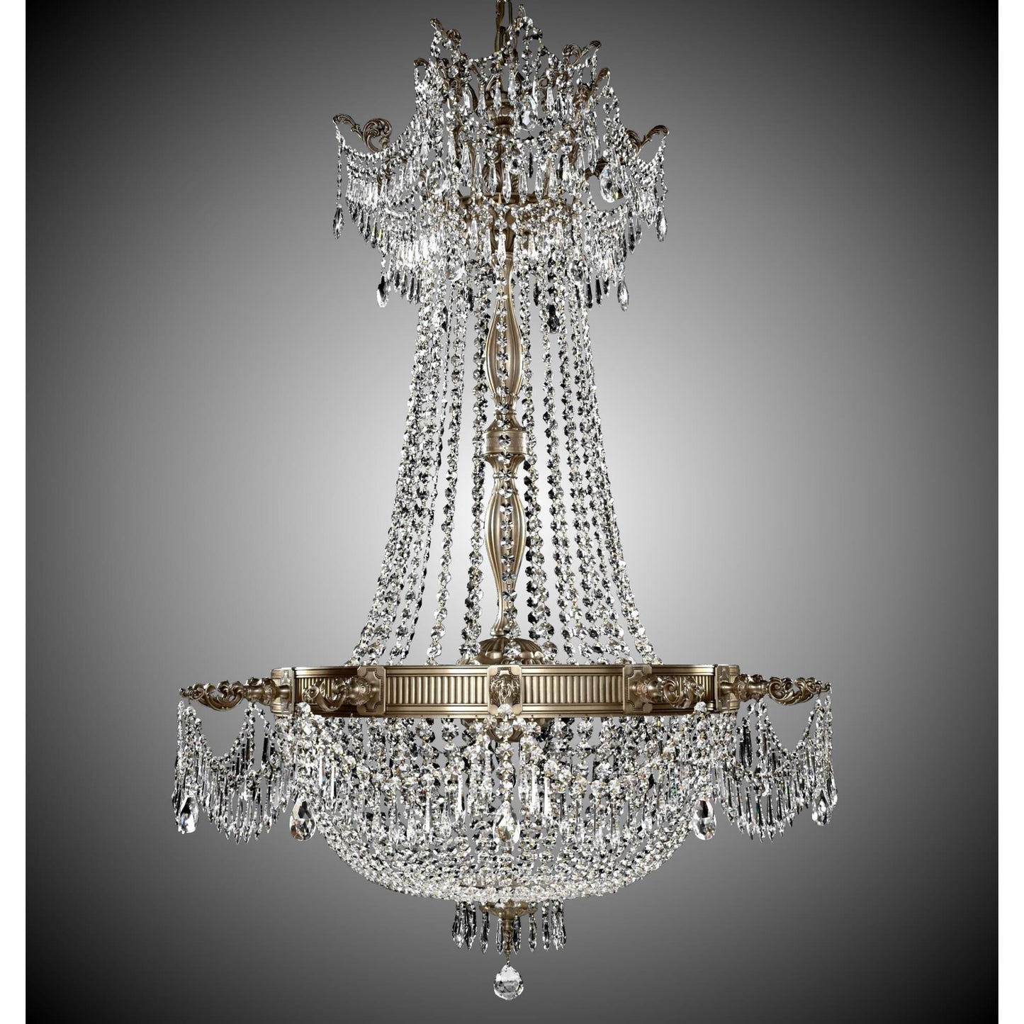 American Brass And Crystal Valencia 36 Inch 12 Light Chandelier Cp312990