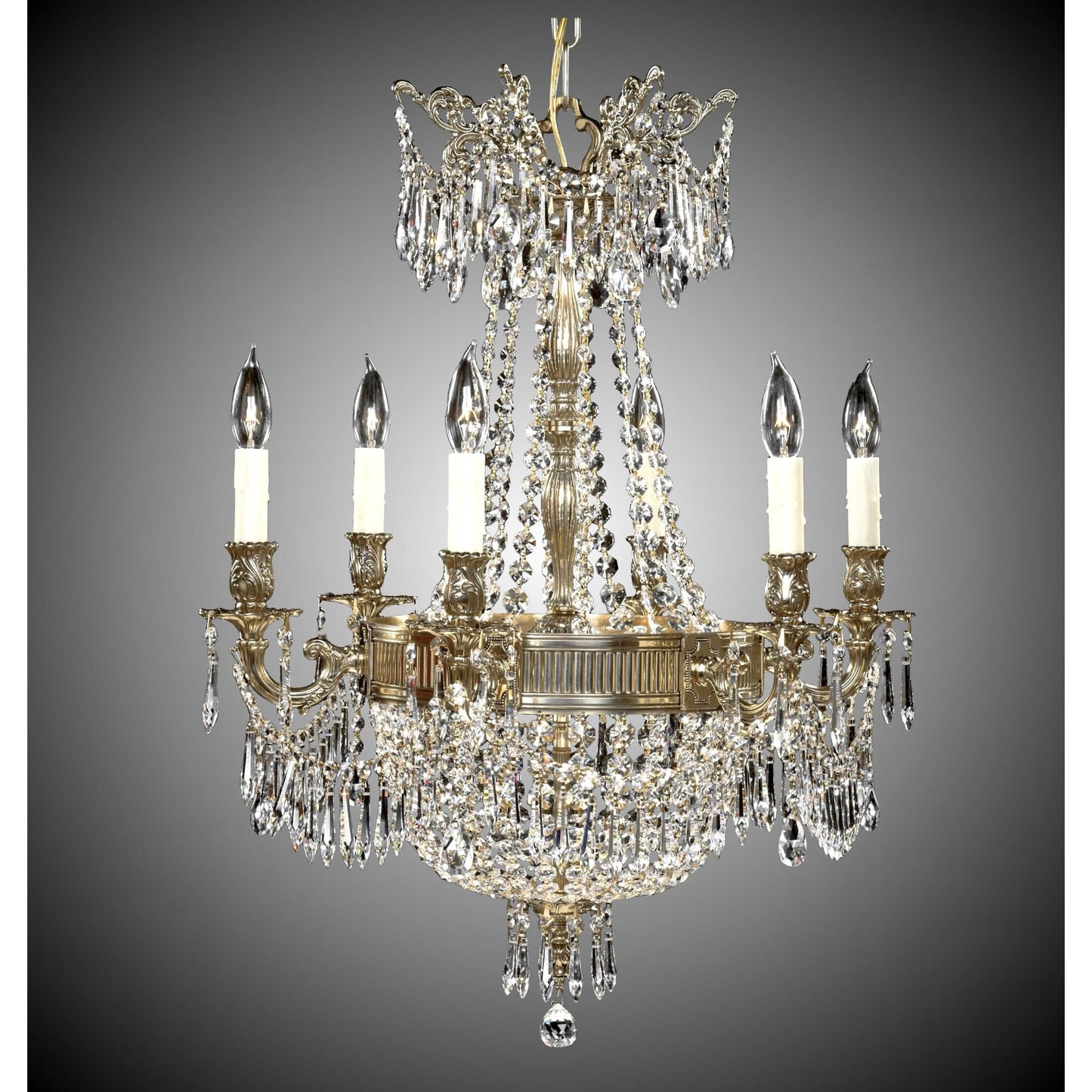 American Brass And Crystal Valencia 23 Inch 9 Light Chandelier Cp130661