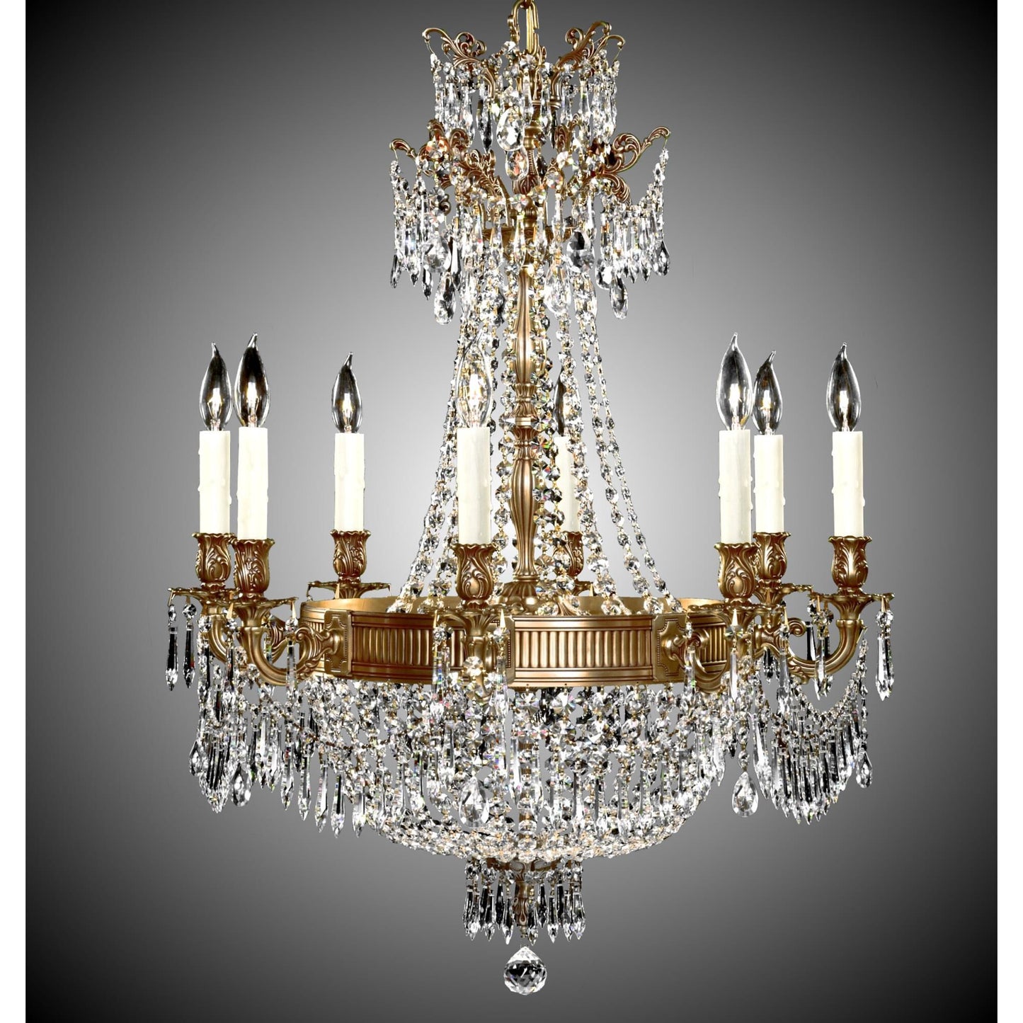 American Brass And Crystal Valencia 27 Inch 16 Light Chandelier Cp313075