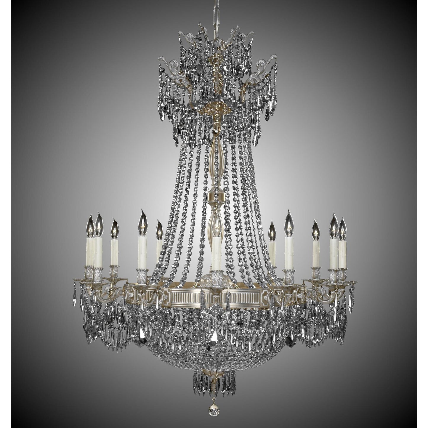 American Brass And Crystal Valencia 40 Inch 24 Light Chandelier Cp313189