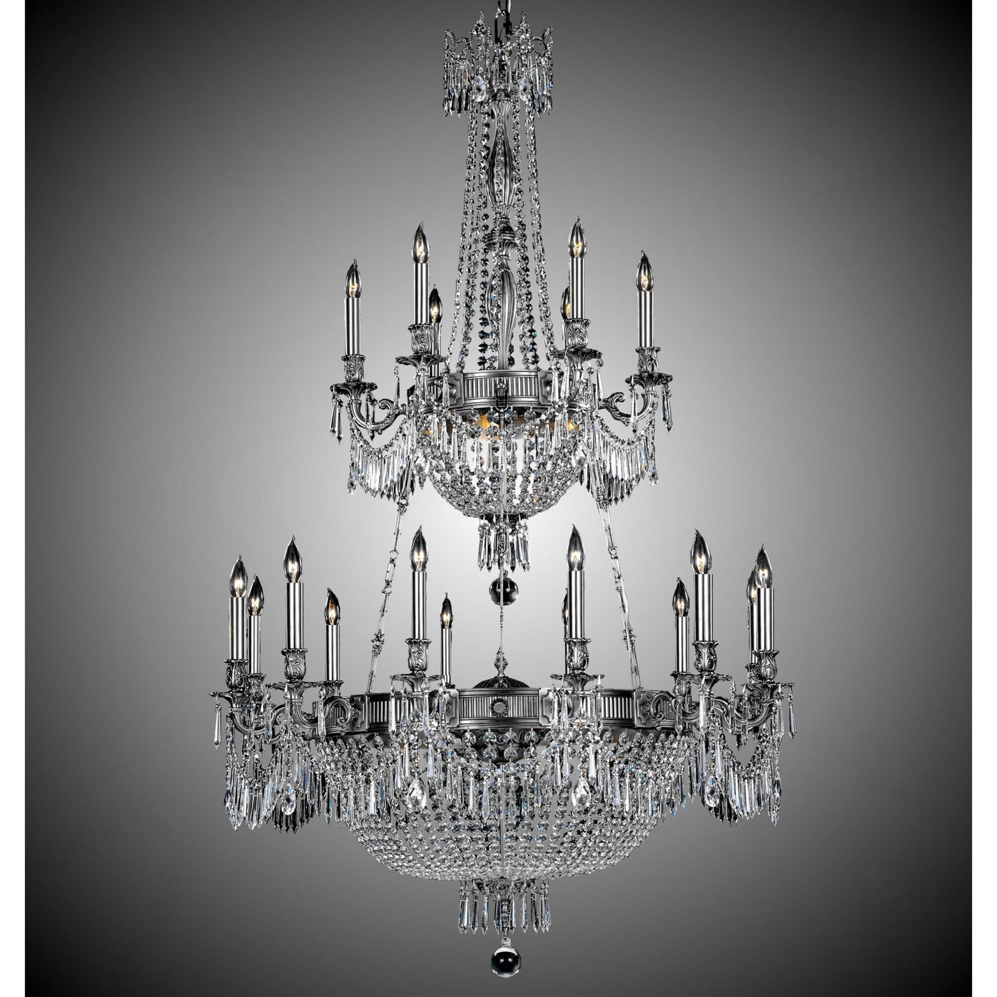 American Brass And Crystal Valencia 40 Inch 33 Light Chandelier Cp313252