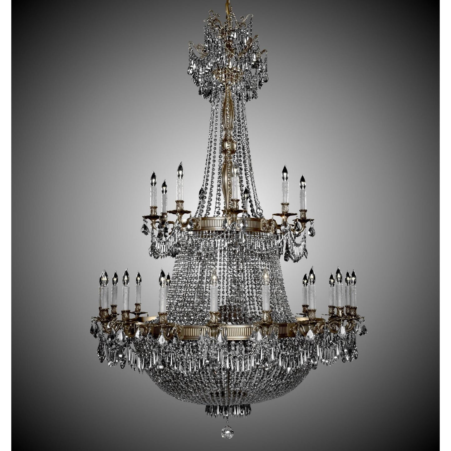 American Brass And Crystal Valencia 50 Inch 54 Light Chandelier Cp313467