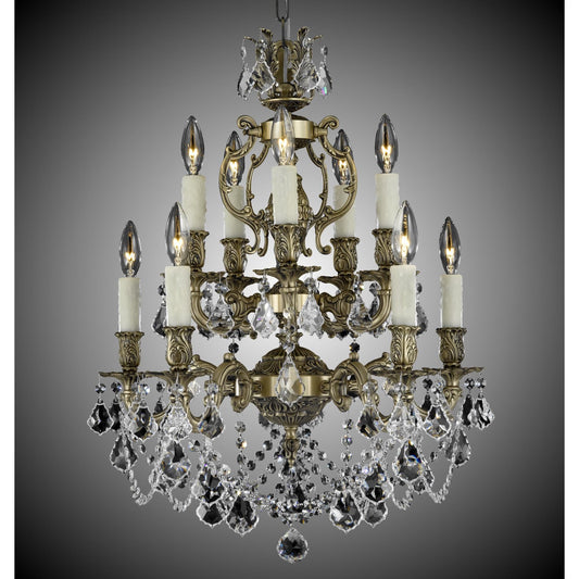 American Brass And Crystal Rosetta 10 Light Mini Chandelier Cp131037