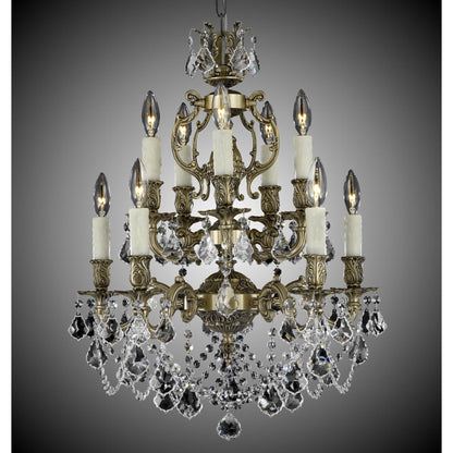 American Brass And Crystal Rosetta 10 Light Mini Chandelier Cp131037