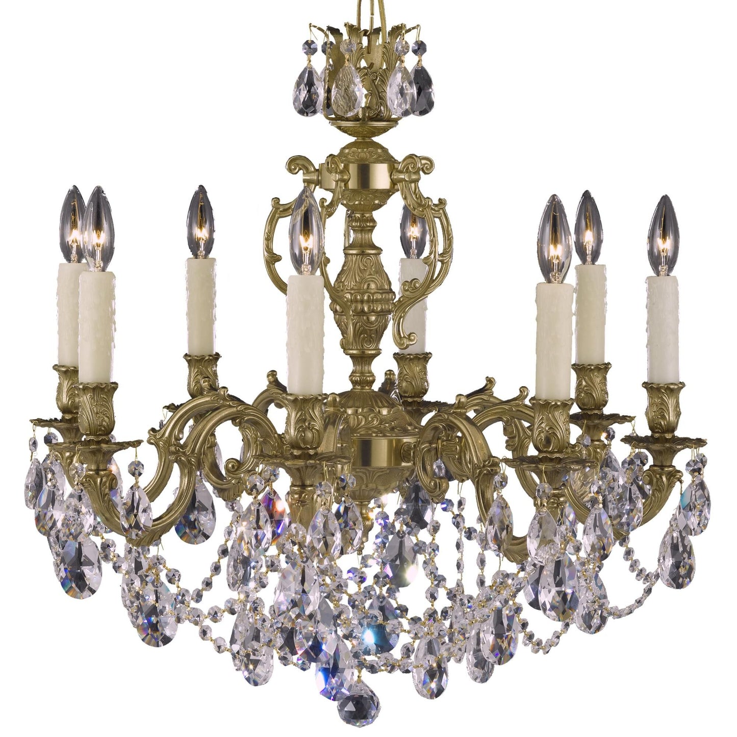 American Brass And Crystal Rosetta 8 Light Chandelier Cp131038