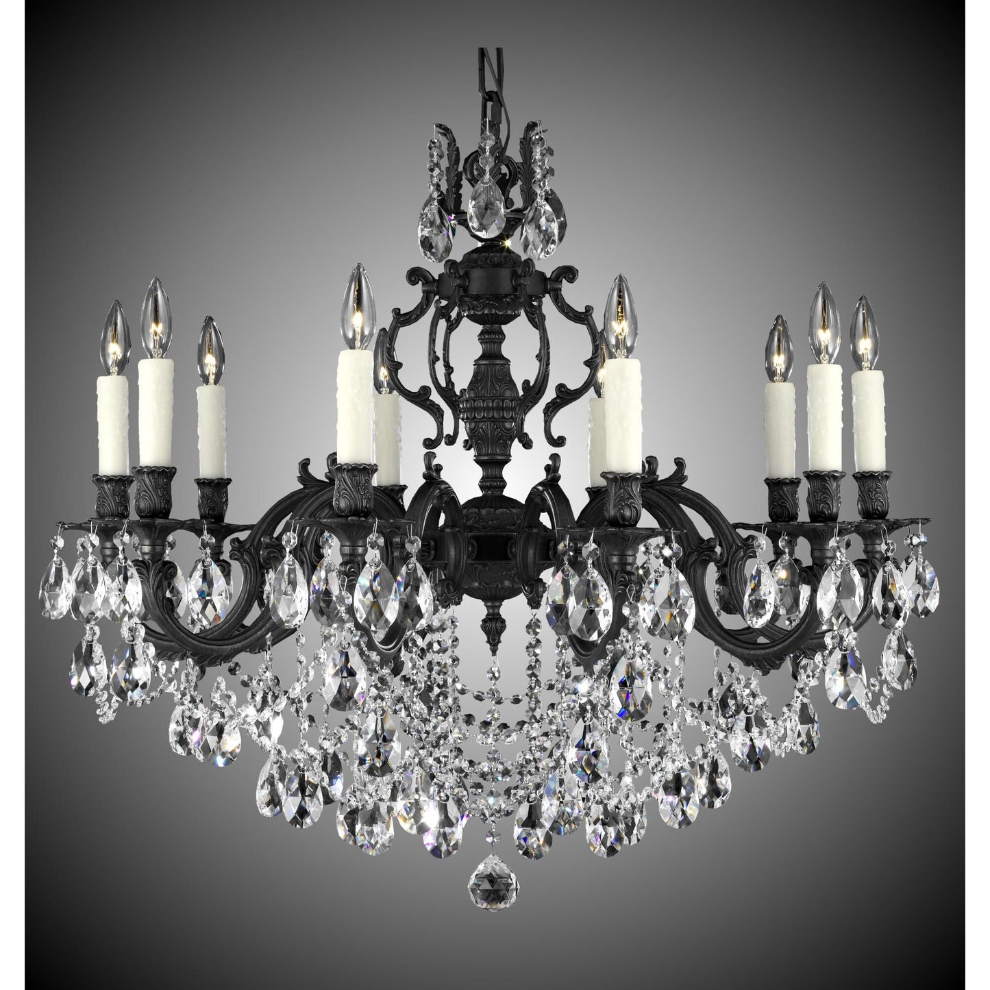 American Brass And Crystal Rosetta 10 Light Chandelier Cp131042