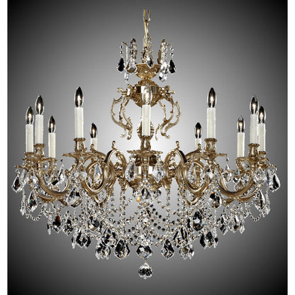 American Brass And Crystal Rosetta 12 Light Chandelier Cp131044