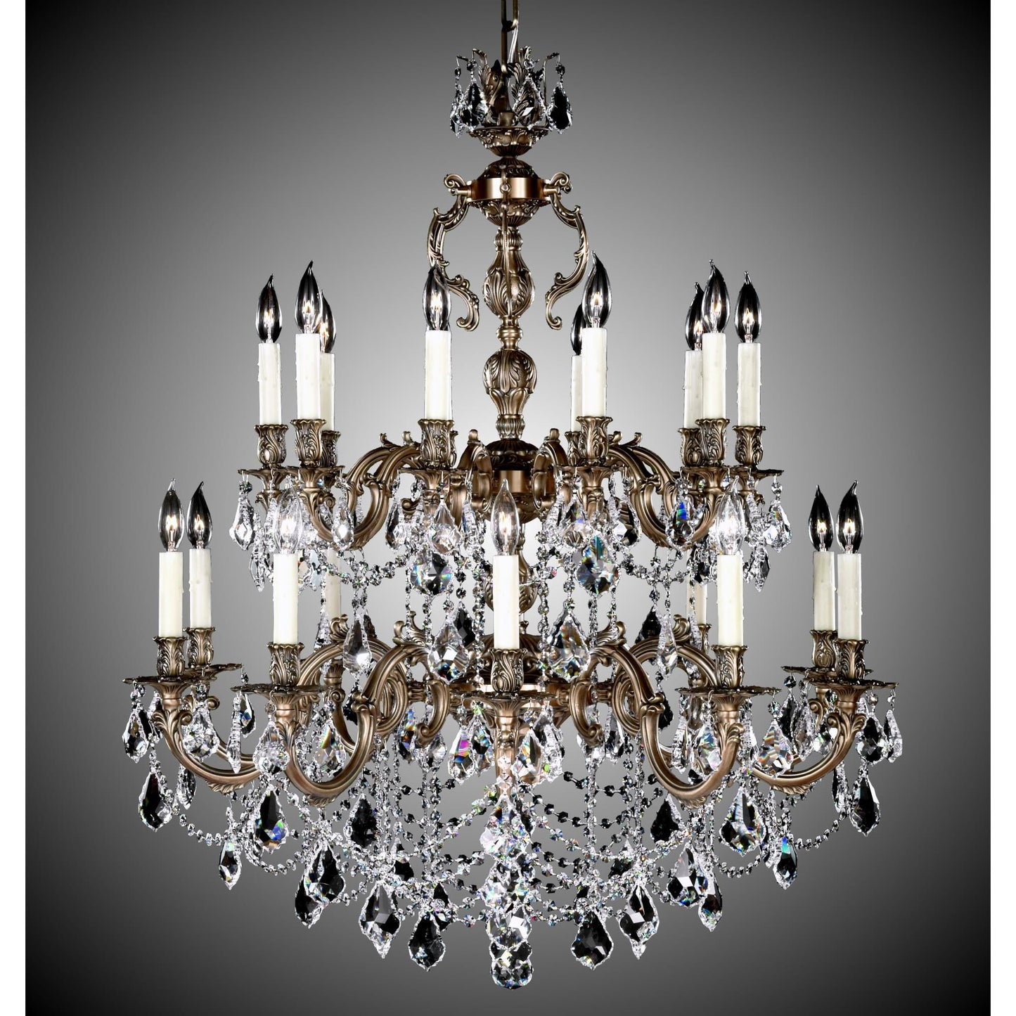 American Brass And Crystal Rosetta 20 Light Chandelier Cp131046