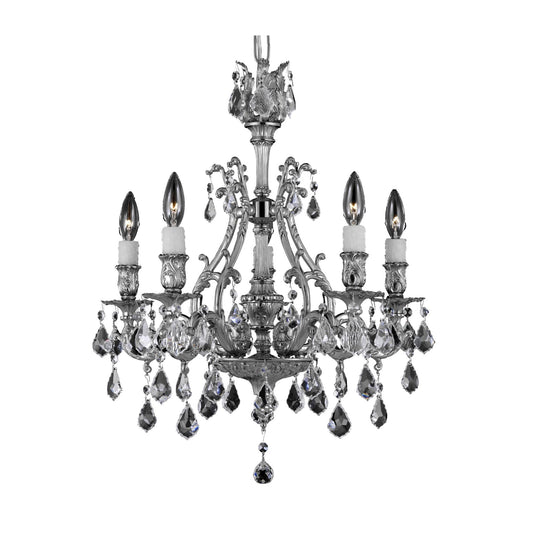 American Brass And Crystal Chateau 20 Inch 5 Light Mini Chandelier Cp131062